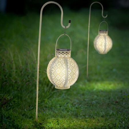 Pure Garden Solar Lanterns with Hooks, 2PK 50-SLR-WH